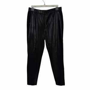 Joseph Ribkoff Skinny Pants 10 Black Reptile Print Pull On Stretch Slim Trousers